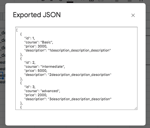 Gas スプレッドシートで簡単にjson形式で出力する方法を見つけた Programmer Life