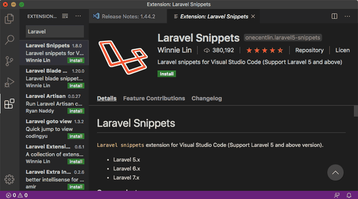 laravel snippets