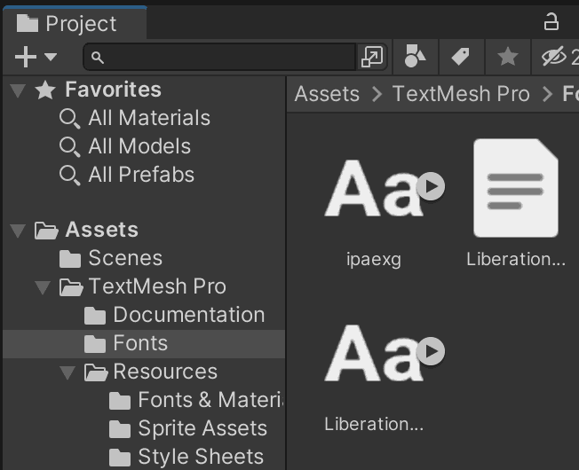unity fonts asset