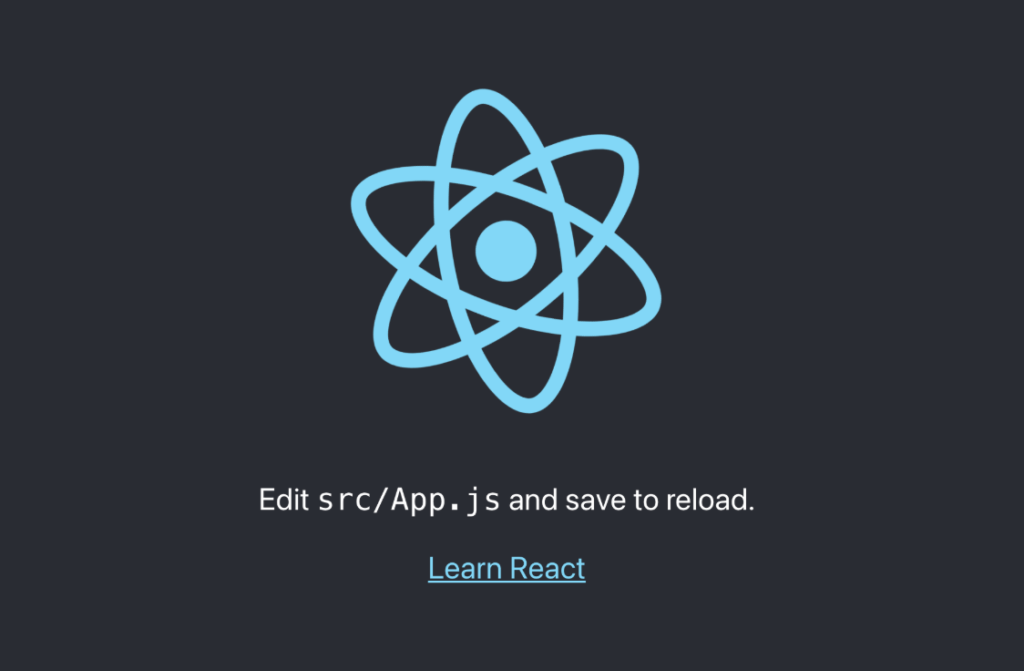 Create-React-Appインストール後トップページ